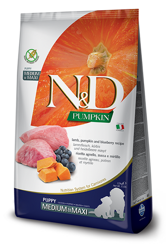 Farmina N&D Pumpkin Formula Medium & Maxi Lamb & Blueberry Puppy Food (26.4-lb)