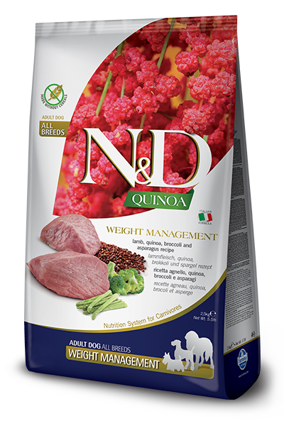 Farmina N&D Quinoa Dog Adult Mini Weight Management Lamb & Broccoli Dry Dog Food (15.4 Lb)