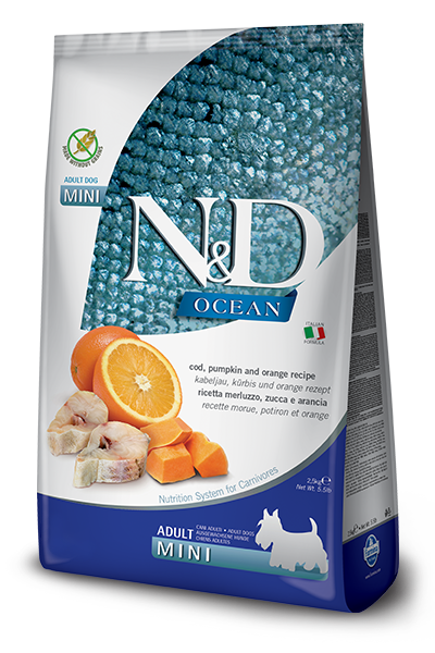 Farmina N&D Ocean Cod, Pumpkin & Orange Adult Mini Dog Food (5.5-lb)