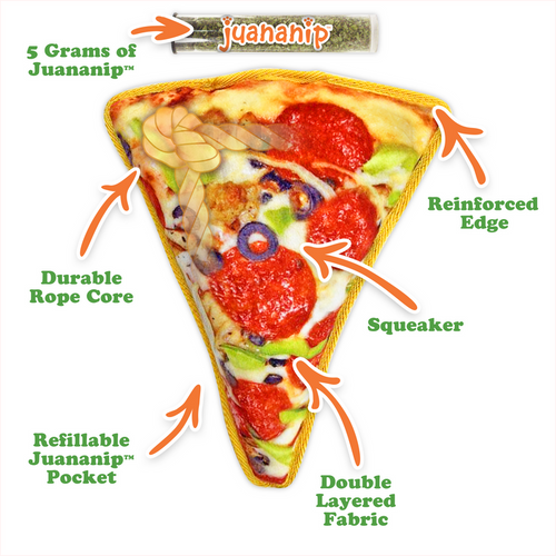 Doggijuana Tuffer Chewer Refillable Supreme Pizza Dog Toy (Large)