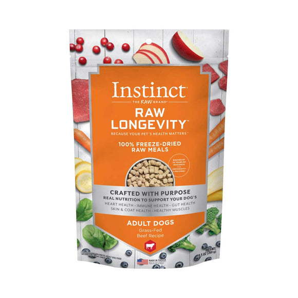 Instinct Raw Longevity Adult Freeze-Dried Beef Bites Dog Food (9.5 Oz)