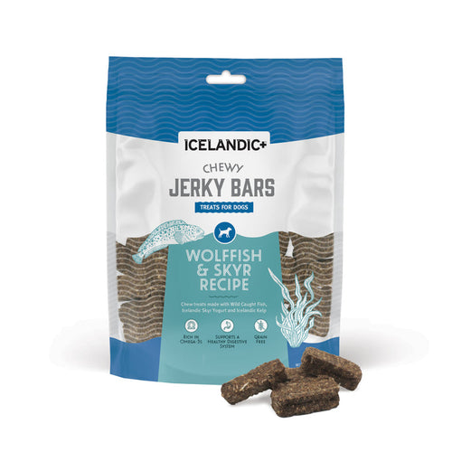 Icelandic+™ Chewy Jerky Bars Wolffish, Skyr, & Kelp Recipe Dog Treats (2.5 oz - Wolffish & Skyr)