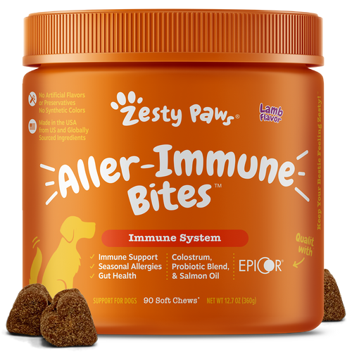 Zesty Paws Aller-immune Bites For Dogs Immune System All Ages Lamb Flavor (90 Count)