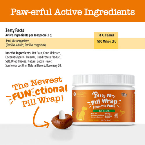 Zesty Paws Pill Wrap Probiotic Paste for Dogs