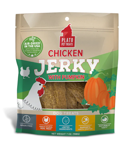 Plato Chicken Jerky with Pumpkin Dog Treats