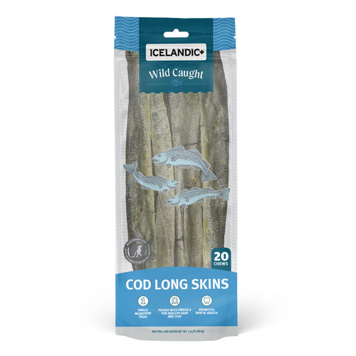 Icelandic+ Cod Long Skin Sticks Fish Dog Treats (Single 18-20)