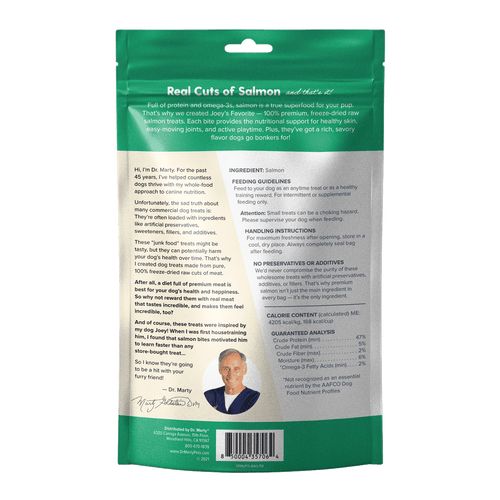 Dr. Marty Joey’s Favorite 100% Freeze-Dried Raw Salmon Dog Treats (4-oz)