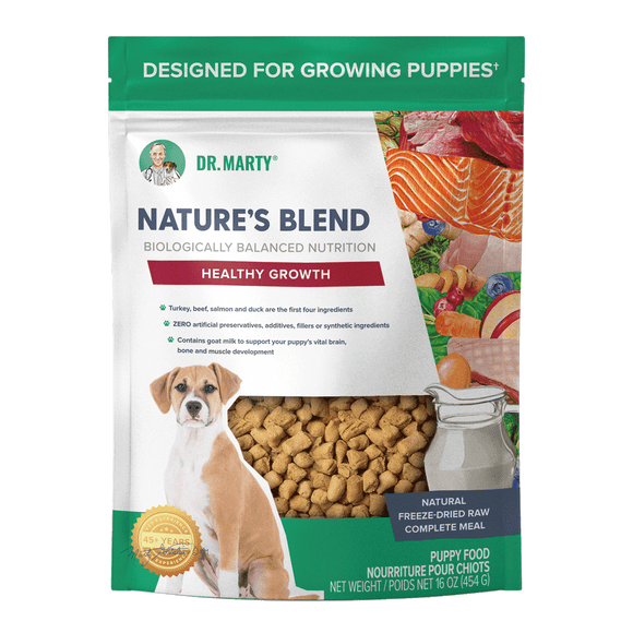 Dr. Marty Nature’s Blend Healthy Growth Premium Freeze-Dried Raw Puppy Food Designed For Growing Puppies