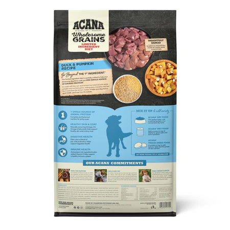 ACANA Wholesome Grains Limited Ingredient Diet Dry Dog Food, Duck & Pumpkin Recipe (22.5-lb)