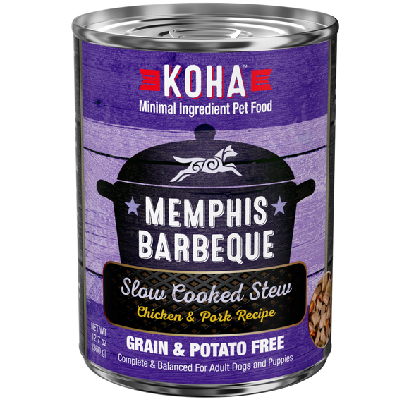 Koha Memphis Barbeque Slow Cooked Stew Chicken & Pork Recipe for Dogs (12.7-oz)