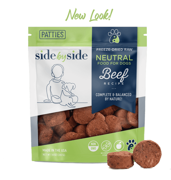 Side by Side Neutral – Freeze Dried Raw Beef Patties (14 oz)