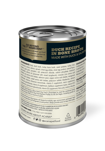 ACANA Premium Chunks Duck Recipe in Bone Broth Wet Dog Food (12.8 Oz Single Can)