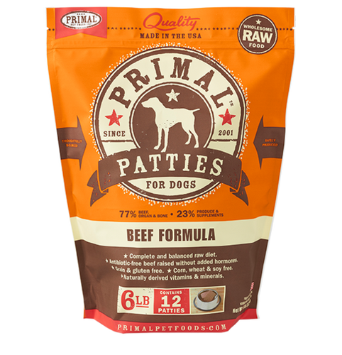 Primal Pet Foods Canine Raw Frozen Patties (.75 lb)