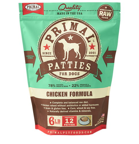 Primal Pet Foods Canine Raw Frozen Patties (.75 lb)