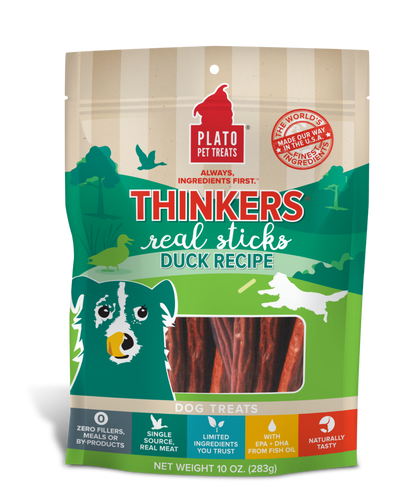 Plato Thinkers Duck Meat Stick Dog Treats (Singles)