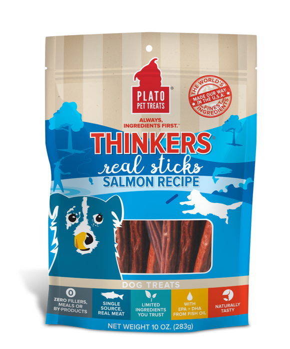 Plato Thinkers Salmon Meat Stick Dog Treats (10 oz)