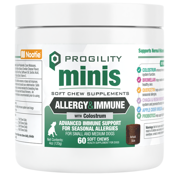 Nootie Mini Progility Allergy & Immune Soft Chew SupplementFor Small and Medium Dogs (60 Count)