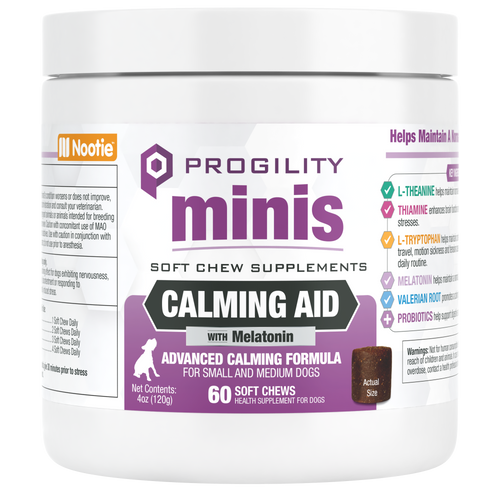 Nootie Mini Progility Calming Aid Soft Chew Supplement For Small and Medium Dogs (60 Count)