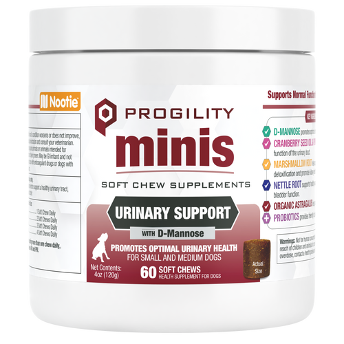 Nootie Progility Minis Urinary Support Soft Chew Supplement For Small & Medium Size Dogs (60 Count)