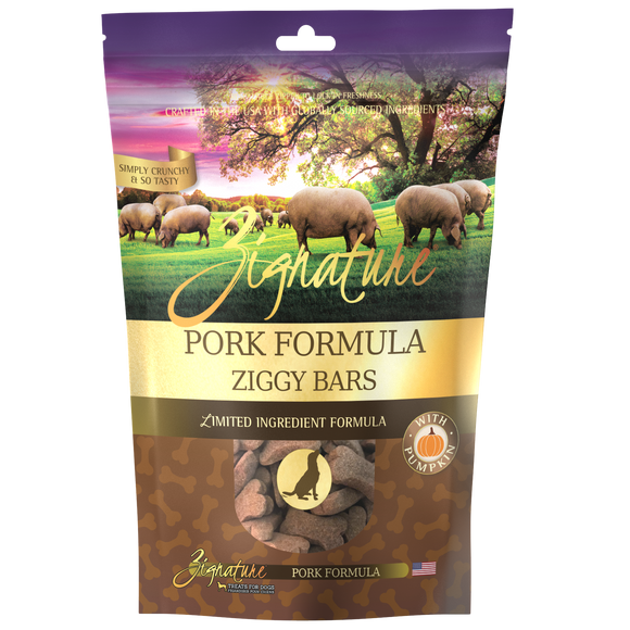 Zignature Ziggy Bars Pork Formula Dog Treats (12-oz)