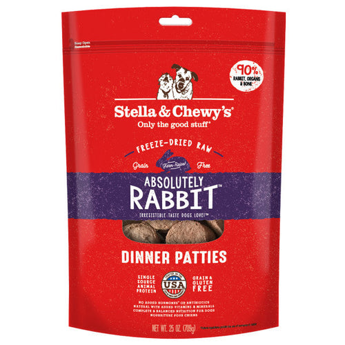 Stella & Chewy's Freeze-Dried Raw Dinner Patties For Dogs - Absolutely Rabbit Recipe (14-oz)