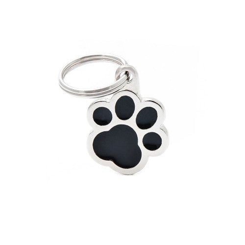 MyFamily Classic Small Black Paw ID Tag