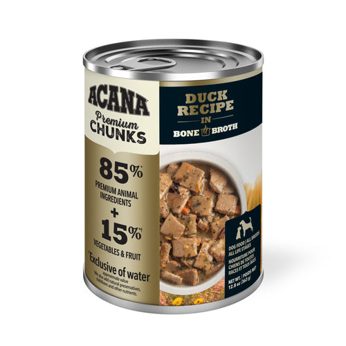 ACANA Premium Chunks Duck Recipe in Bone Broth Wet Dog Food (12.8 Oz Single Can)