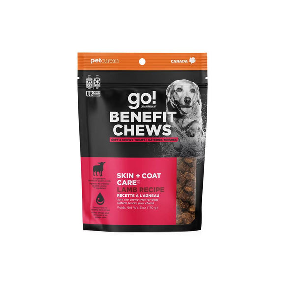 Petcurean Go! Solutions Benefit Chews Skin + Coat Care Lamb Dog Treats (6 oz)