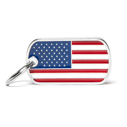 MyFamily ID Tag U.S.A. Flag (Media, Red)