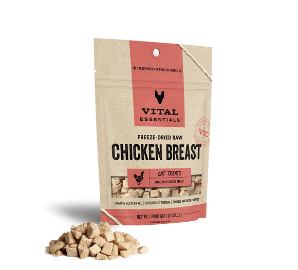 Vital Essentials Freeze-Dried Raw Chicken Breast Cat Treats (1 OZ)