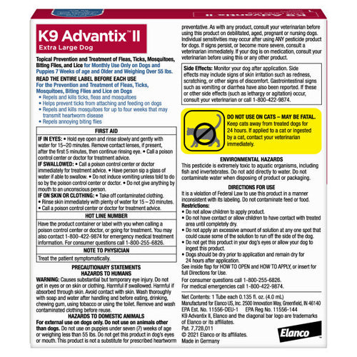 K9 Advantix II XL Dog Flea, Tick & Mosquito Treatment & Prevention