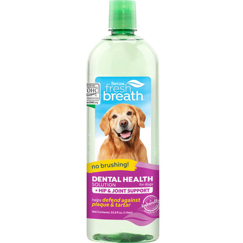 TropiClean Fresh Breath Dental Health Solution Plus Hip & Joint for Dogs (33.8-oz)