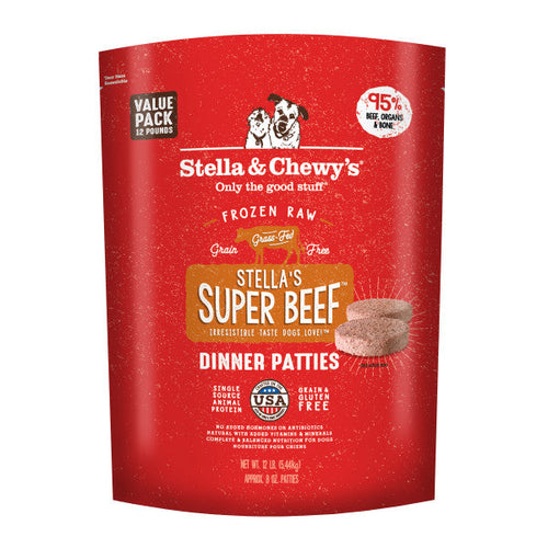 Stella & Chewy's Stella's Super Beef Grain Free Dinner Patties Frozen Raw Dog Food (6-lb)