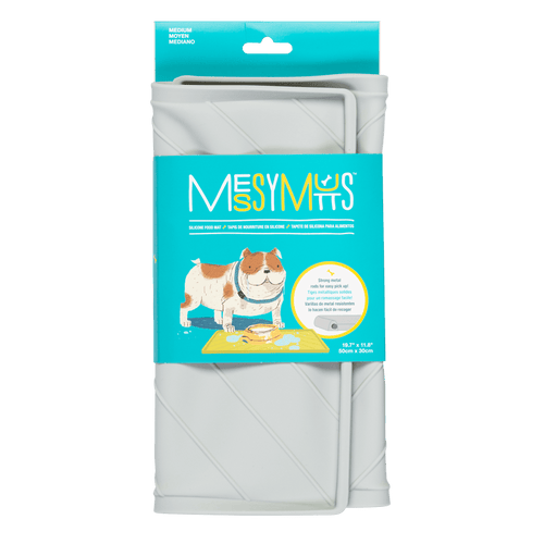 Messy Mutts Silicone Non-Slip Dog Bowl Mat with Raised Edge to Contain the Spills