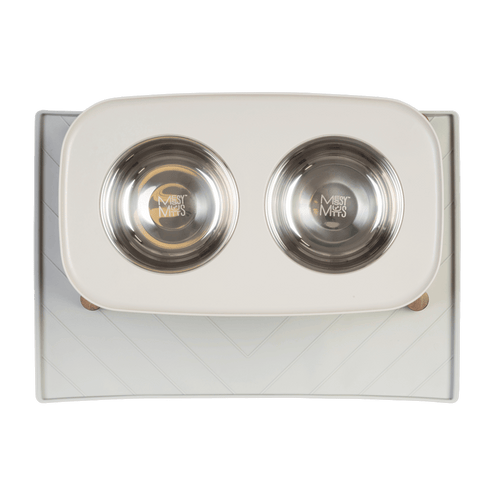 Messy Mutts Silicone Non-Slip Dog Bowl Mat with Raised Edge to Contain the Spills