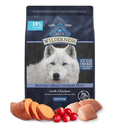 Blue Buffalo Blue Wilderness Chicken with Wholesome Grains Recipe Senior Dog Dry Food
