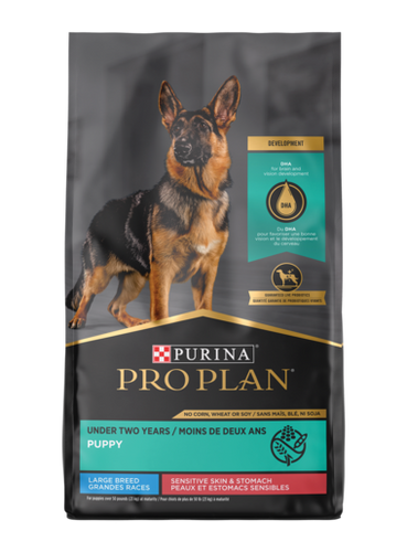 Pro Plan Sensitive Skin & Stomach Salmon & Rice Large Breed Probiotic Dry Puppy Food (24 Lb)