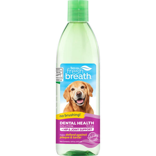 TropiClean Fresh Breath Dental Health Solution Plus Hip & Joint for Dogs (33.8-oz)