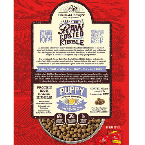 Stella & Chewy's Raw Coated Kibble Cage Free Chicken Recipe Puppy Dry Dog Food (22-lb)