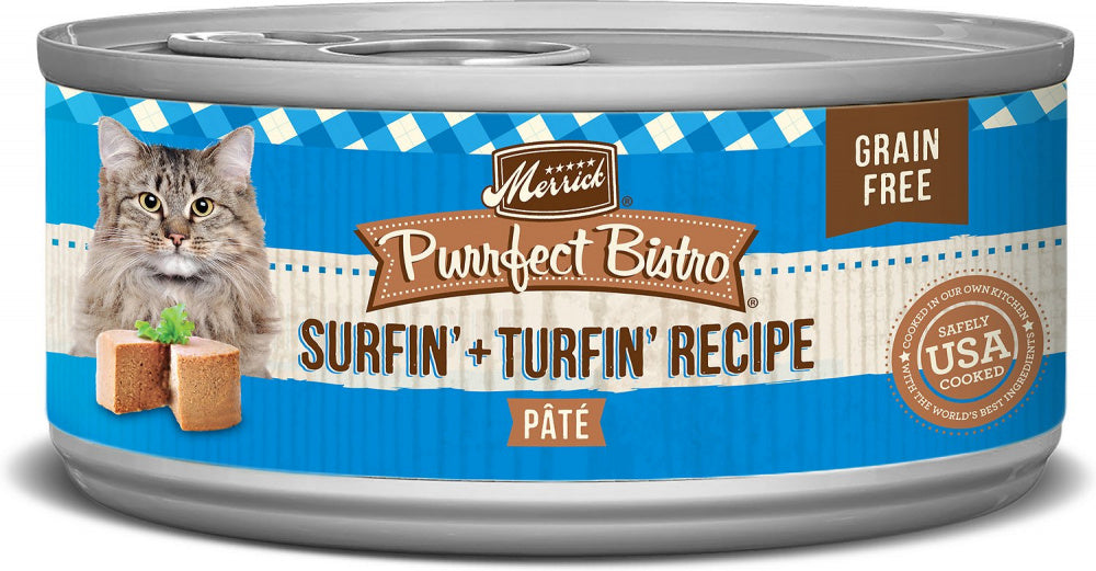 Merrick Purrfect Bistro Surfin & Turfin Pate Grain Free Canned Cat Food