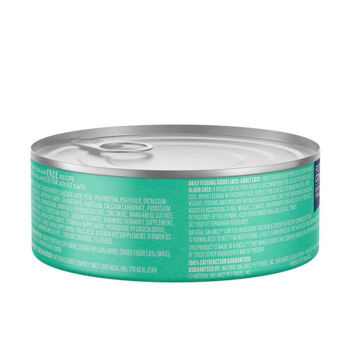 Natural Balance Limited Ingredient Chicken & Green Pea Recipe Canned Wet Cat Food