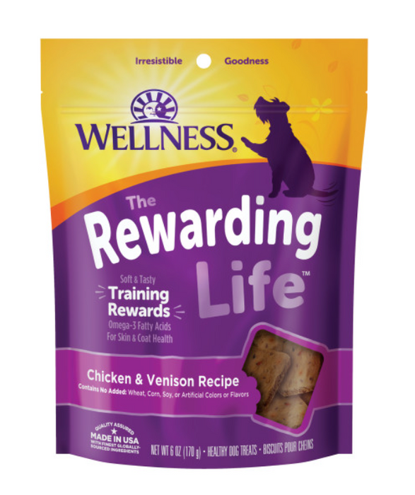 Wellness Rewarding Life Soft & Chewy Dog Treats Grain Free Chicken & Venison