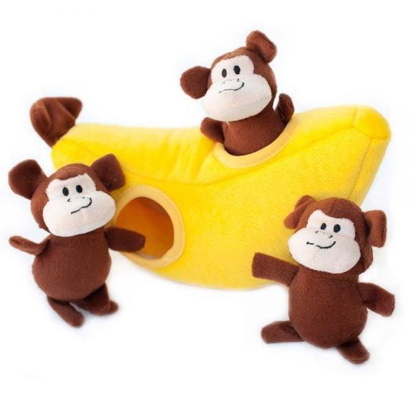 ZippyPaws Zippy Burrow Monkey 'n Banana Hide and Seek Puzzle Dog Toy