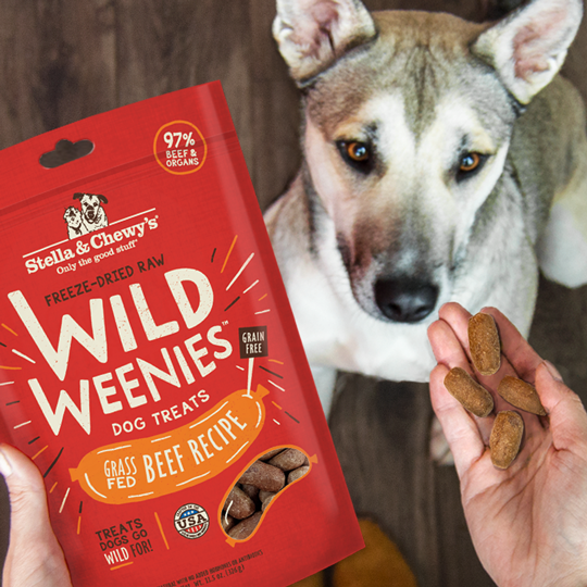 Stella & Chewy's Wild Weenies Grain Free Beef Recipe Freeze Dried Raw Dog Treats