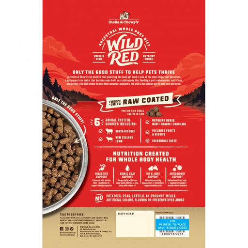 Stella & Chewy's Wild Red Dry Dog Food Raw Coated High Protein Wholesome Grains Red Meat Recipe