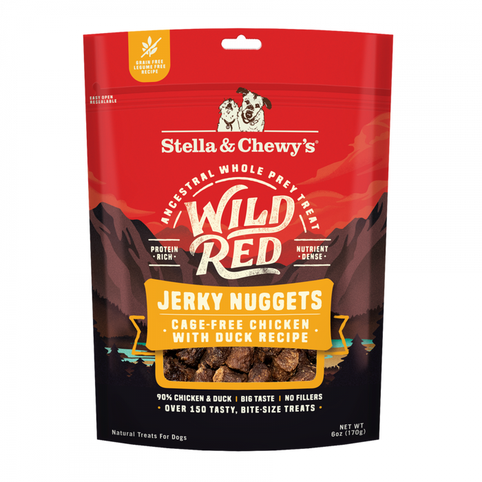 Stella & Chewy's Wild Red Jerky Nuggets Dog Treats Chicken & Duck Recipe
